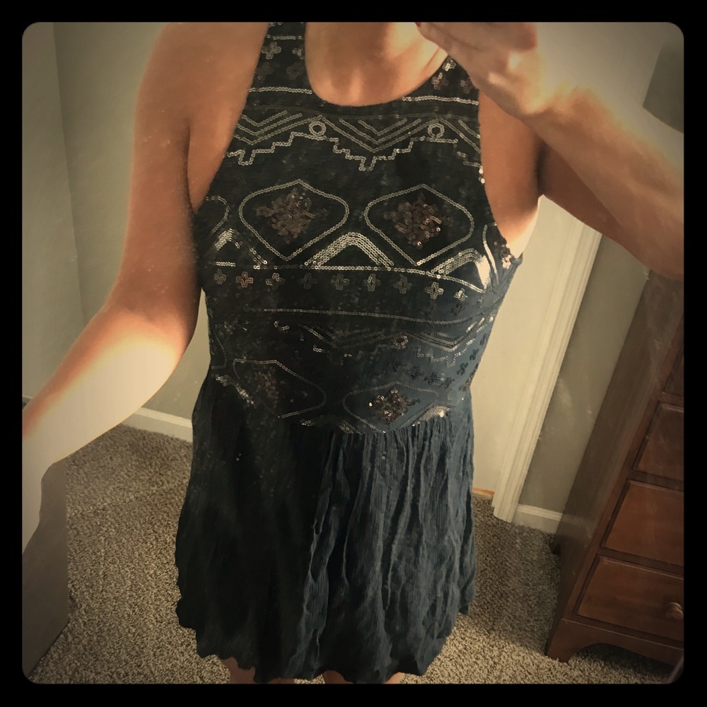 Navy Hollister sequin dress!